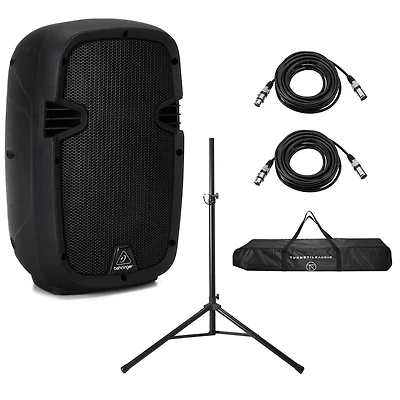 Behringer 240W Home Theater Pa Speaker Bundle Stand & 2 Xlr Cables