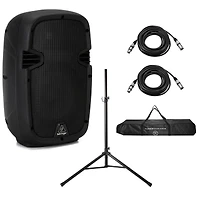 Behringer 240W Home Theater Pa Speaker Bundle Stand & 2 Xlr Cables