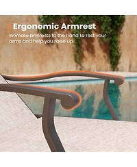 Pellebant Outdoor Patio Aluminum Adjustable Chaise Lounge Chair with Arm