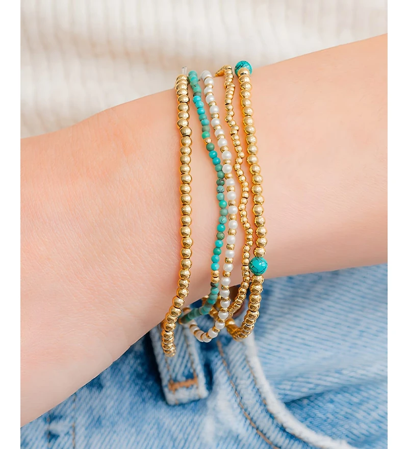 Mint and Lily Turquoise Beaded Bracelet Stacking Set