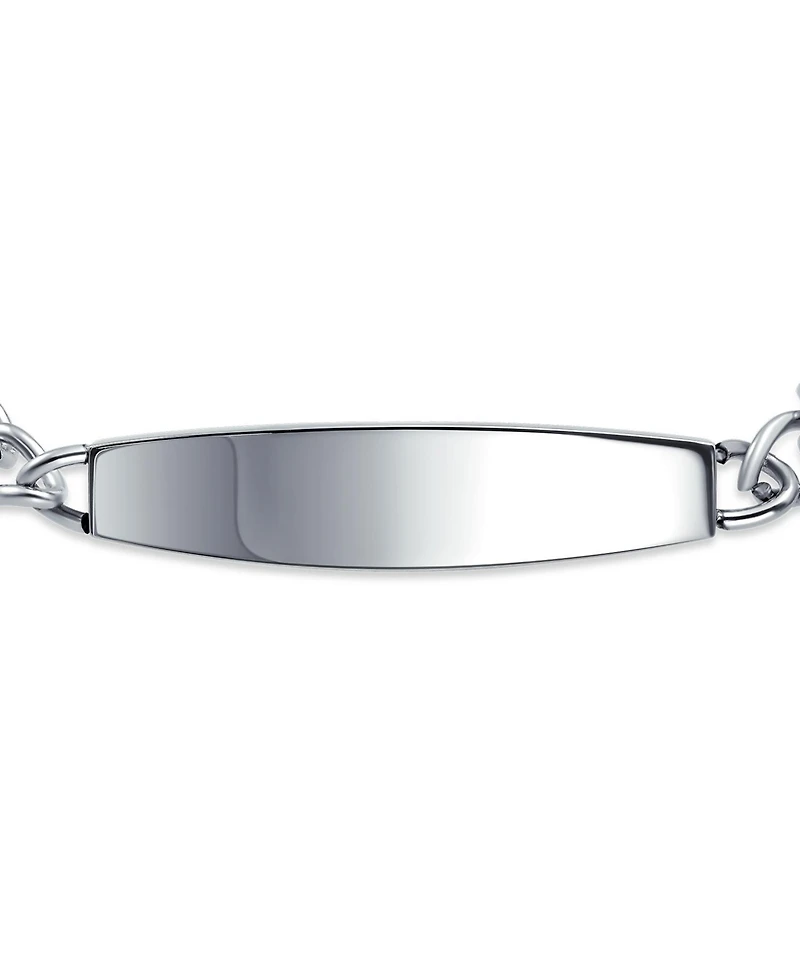 Bling Jewelry Lightweight Medical Identification Blank Medical Id Curb Link Bracelet Stainless Steel 7.5 Inch