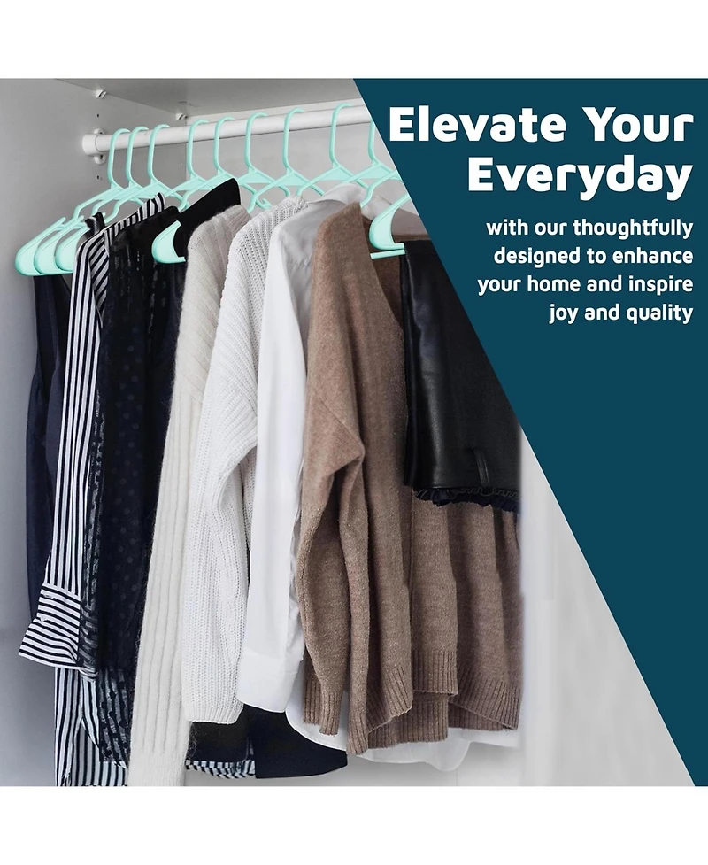 Lifemaster Heavy-duty aqua plastic hangers with non-slip shoulder grooves space-saving design holds up to 5 Pounds. Pack of 80 for organizing clothes