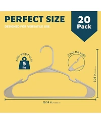 Lifemaster heavy-duty plastic hangers with non-slip grooves and space-saving design hold 5 Pounds and are ideal for clothes and dresses Pack of 20