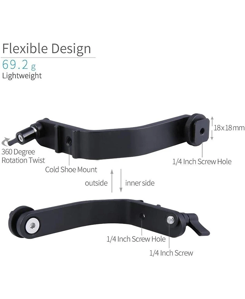 AndyCine Tilt Arm Shoe Mount L Bracket for 4.5-5.7" Monitor