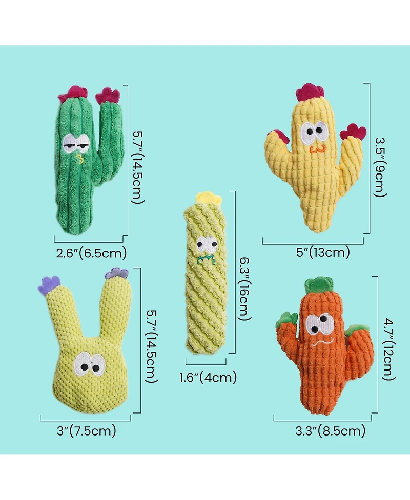 Aronkl 5 Pack Cat Toys Interactive Plush 100% Catnip Safe Durable For Indoor Cats Kittens Teething Play