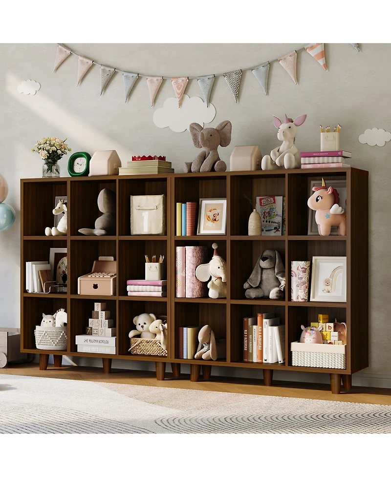 Gaomon 9-cube 3-tier open bookcase, perfect for stylish storage and display in living rooms, bedrooms, or offices. Space-saving and modern design