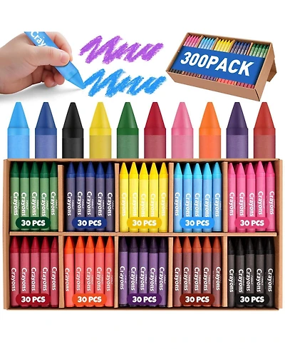 Gnuadz Bulk Crayons Kids Washable Unbreakable School Party Favors 300 Pack