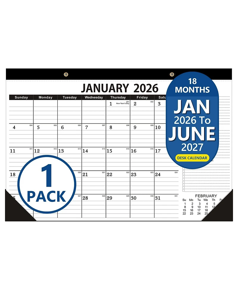 Gnuadz Desk Calendar 2026-2027 Monthly Planner Office Teacher