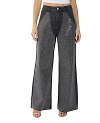 Nasty Gal Women's Diamante Denim Chap Jeans
