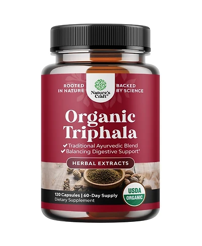 Nature's Craft Organic Triphala Ayurvedic Blend, 120 Count