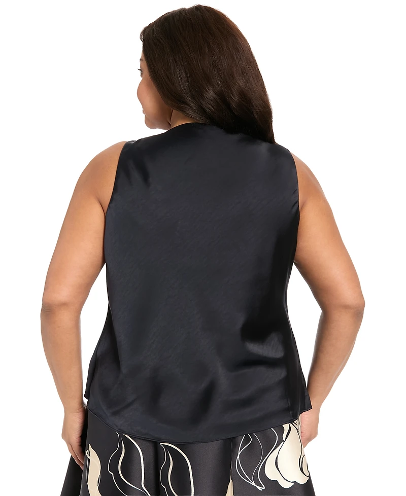 Muse Plus Draped Front Asymmetrical Tank Top