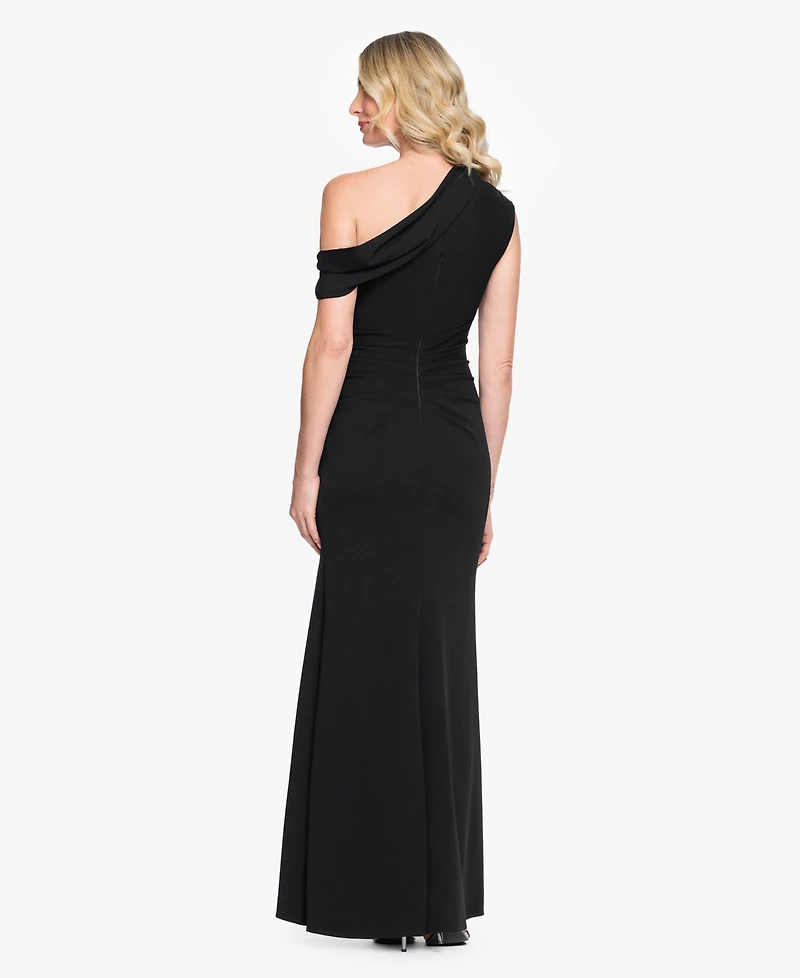 Xscape Women's One-Shoulder Draped Ball Gown