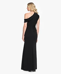 Xscape Women's One-Shoulder Draped Ball Gown