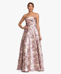 Xscape Women's Strapless Brocade Ball Gown