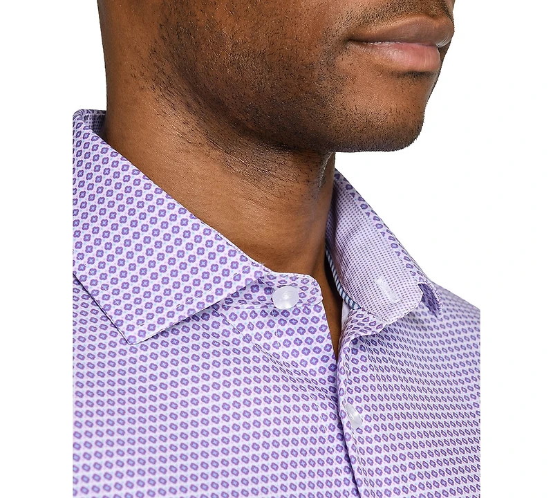 ConStruct Men's Spread Collar Slim-Fit Performance Stretch Comfort Dress Shirt