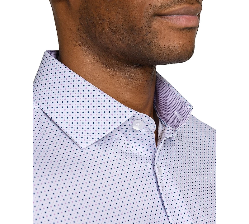 ConStruct Men's Spread Collar Slim-Fit Performance Stretch Dress Shirt