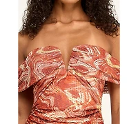 Seni & Cade Juniors' Embellished Off-The-Shoulder Dress