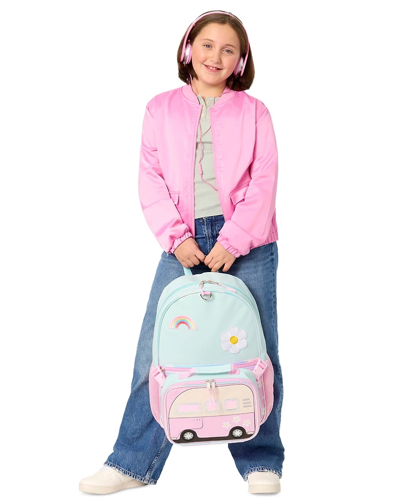 Rainbow Sugar Girls' Camper Van Backpack and Headphone, 2-Piece Set