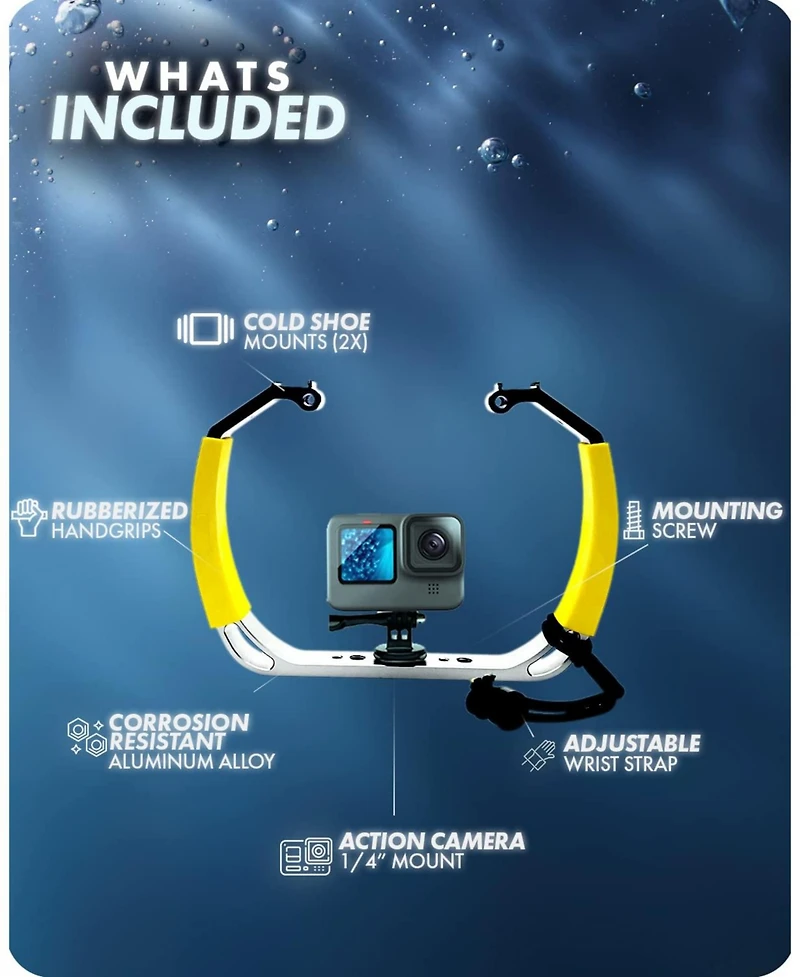 Movo Gb-U80 Underwater Diving Rig for Action Cameras (Xl Version)