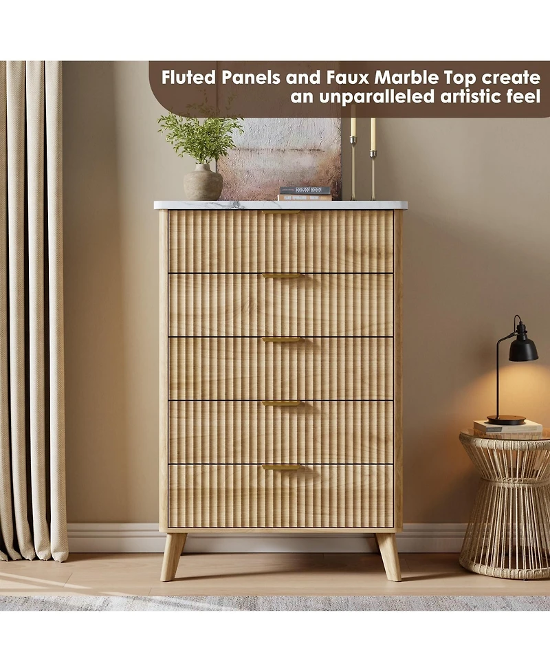 gaomon Fluted Dresser for Bedroom