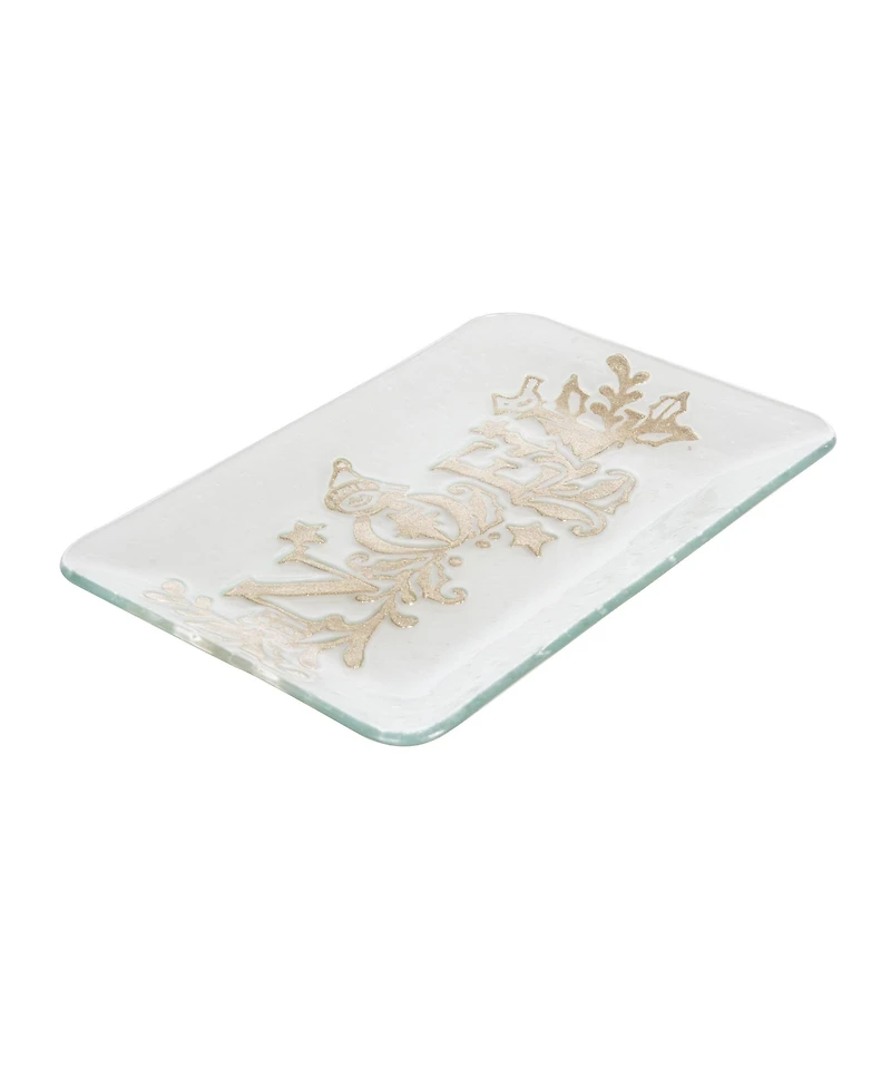 Gallerie Ii Noel Decorative Glass Christmas Plate Tray