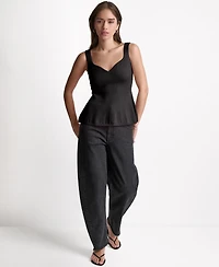Bcbg Women's Peplum Rib Sleeveless Tank Top
