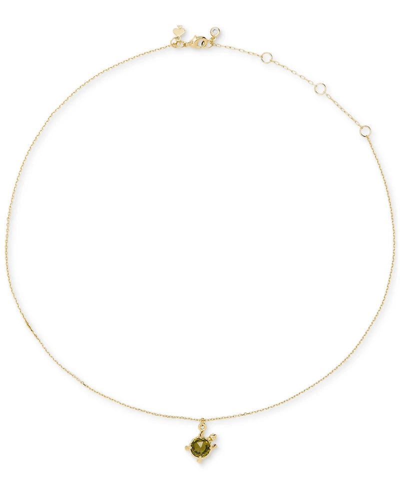 kate spade new york Gold-Tone Secret Garden Turtle Short Pendant Necklace