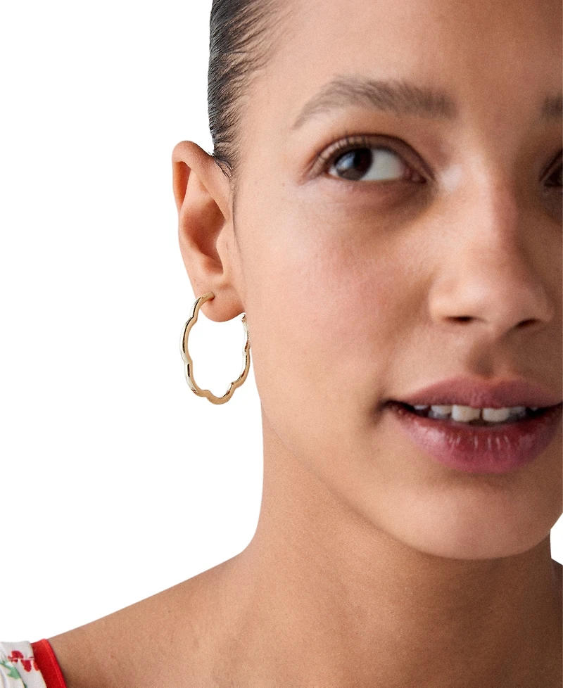 kate spade new york Gold-Tone Wave Hoop Earrings