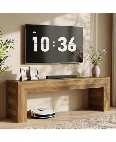 Tribesigns 63" Tv Stand for 55/60/65/70/75-Inch Tvs, Farmhouse Entertainment Center, Long Media TV Console Table, Low Television Stand