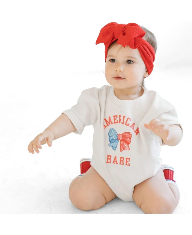 Sweet Wink Baby Girls American Babe Short Sleeve Romper