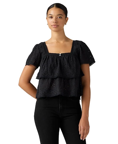 Levi's Women's Cotton-Blend Short-Sleeve Lace Top