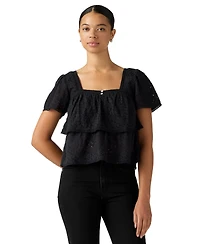 Levi's Women's Cotton-Blend Short-Sleeve Lace Top