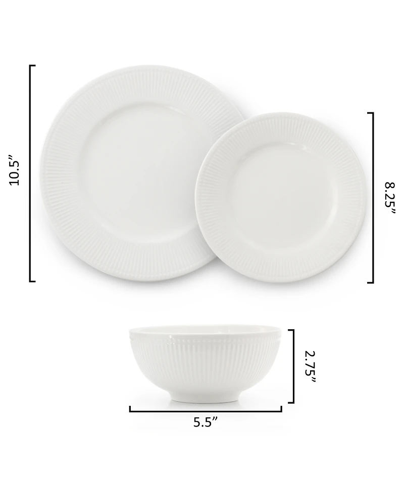 Elama Gianna 12-Piece Dinnerware Set, Service For 4