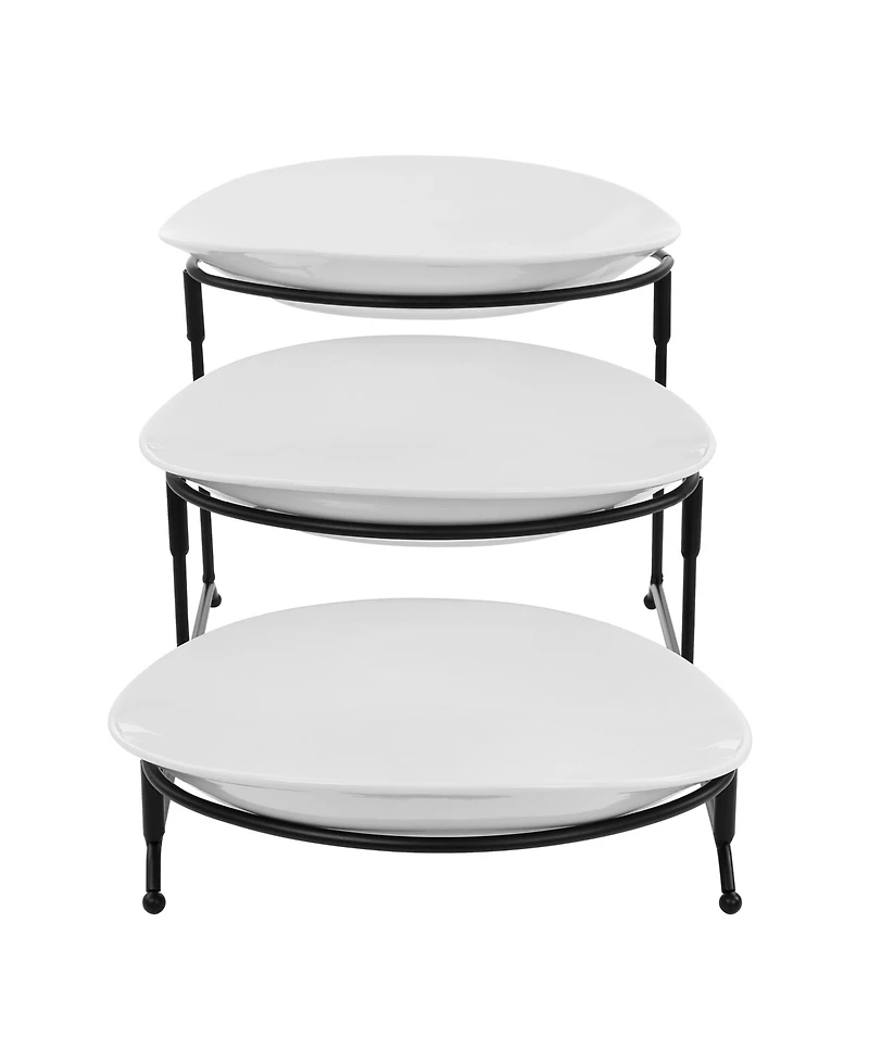 Elama 3-Tiered Oval Plate Server