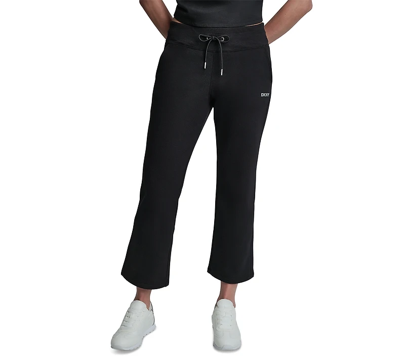 Dkny Sport Women's Metallic Bubble Mid-Rise Crop Flare Pants