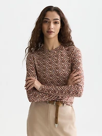 Scotch & Soda Women's and Tops Tees Printed Long Sleeve T-Shirt