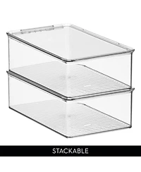 Stackable Shoe Box with Lid for Sneakers or Flats, Set of 4, Clear