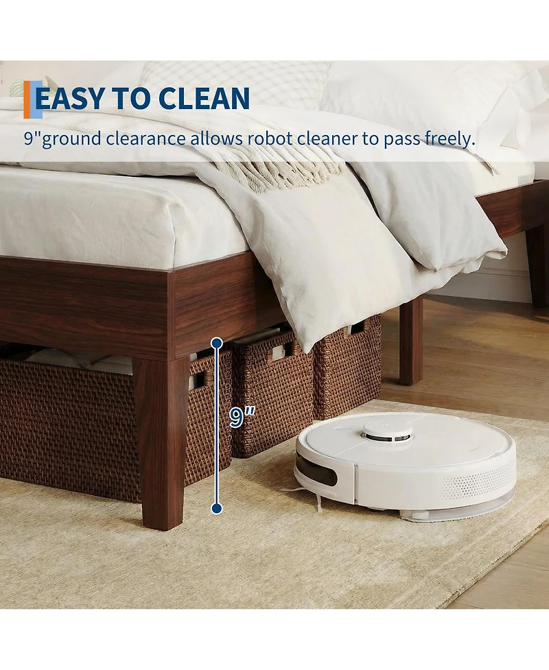gaomon 14 Inch Queen Size Platform Bed Frame, No Box Spring Neededd without Headboard