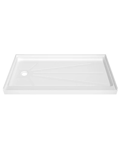 Casainc 60" W x 32" D Acrylic Single Threshold Shower Base, Alcove Pan with Slip-Resistant Surface