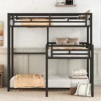 Streamdale Furniture L-shaped Metal Triple Bunk Bed
