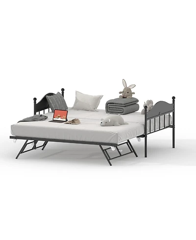 homfan Metal Daybed with Headboard