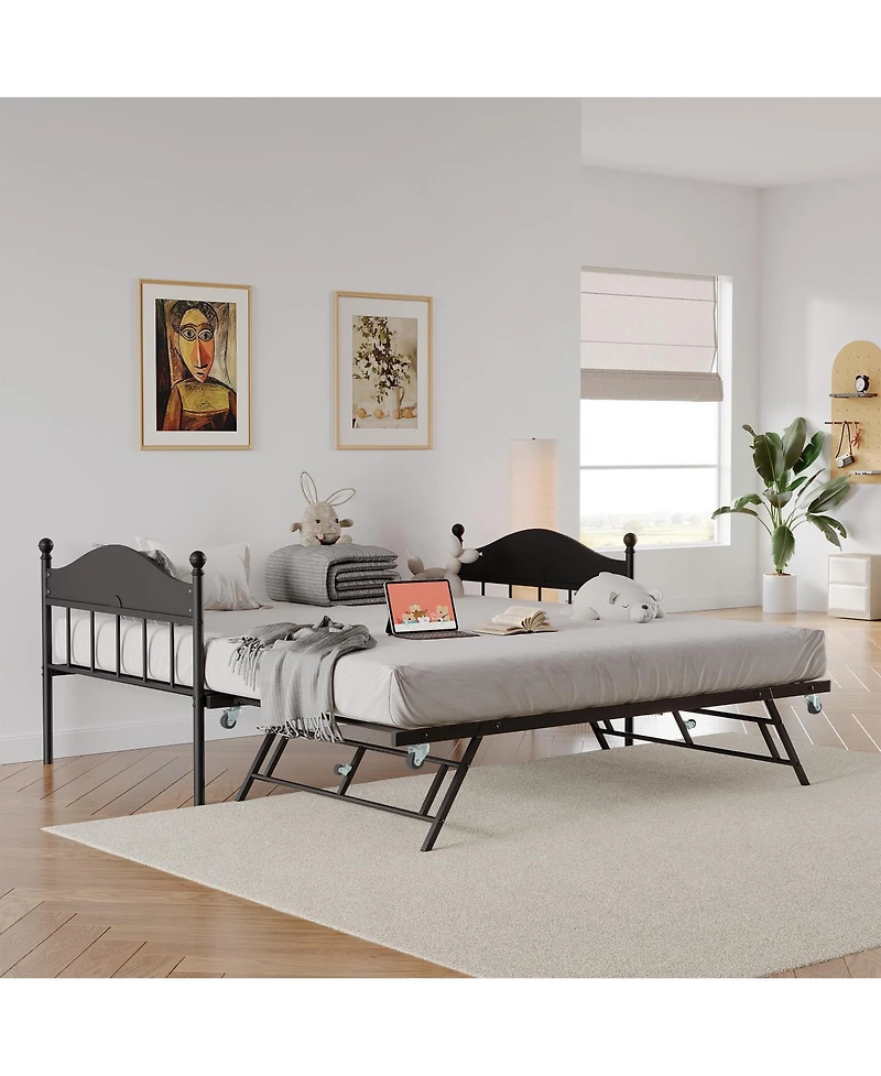 homfan Metal Daybed with Headboard
