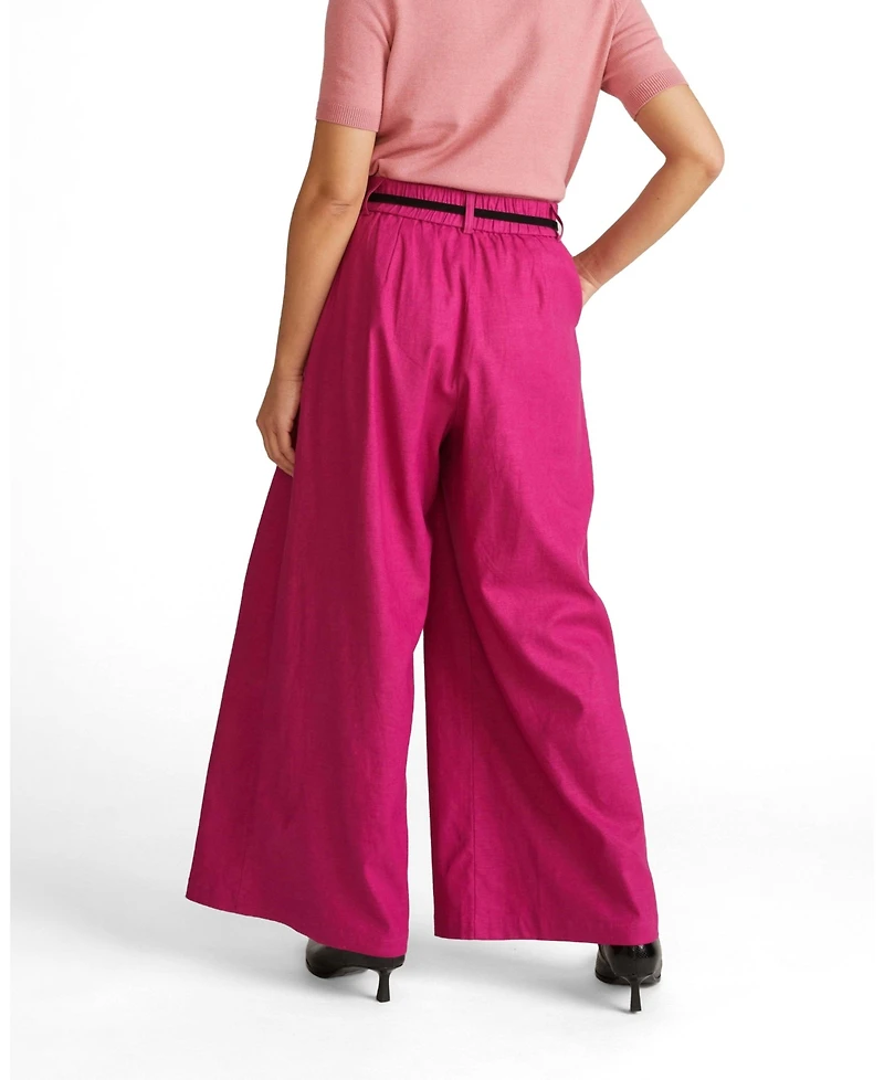 Universal Standard Plus Palais Stretch Linen Wide Leg Pant