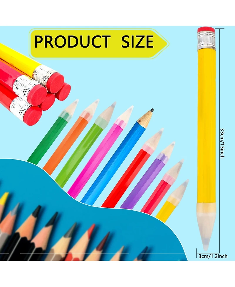 Gnuadz Giant Wooden Pencils Novelty Party Favors 9 Pack