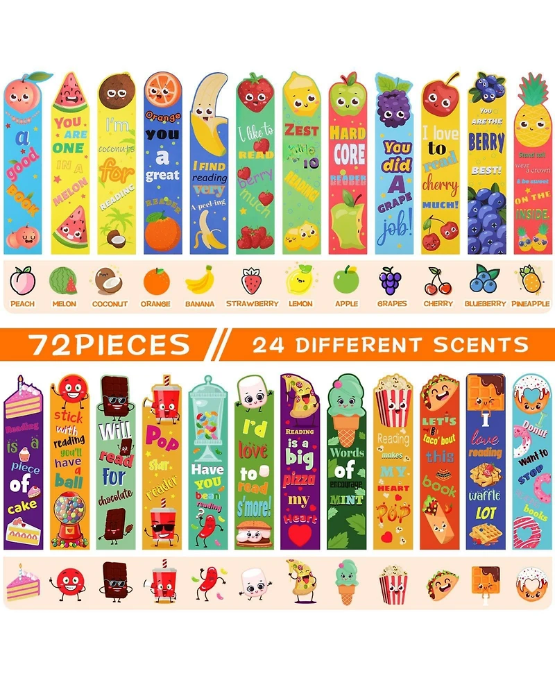 Gnuadz Fruit Scented Bookmarks Scratch Sniff Classroom Students