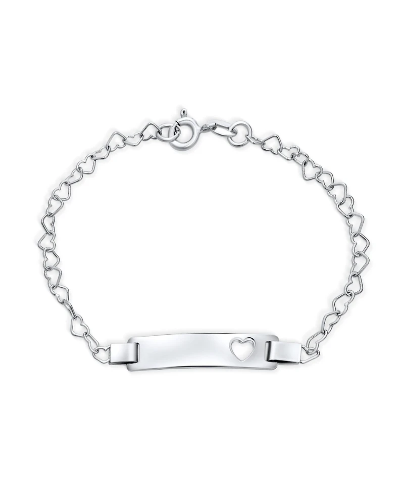 Bling Jewelry Delicate Petite Heart Blank Name Identification Id Bracelet . 6"