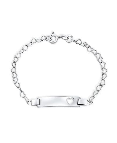 Bling Jewelry Delicate Petite Heart Blank Name Identification Id Bracelet . 6"