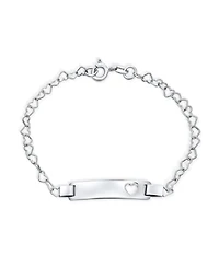 Bling Jewelry Delicate Petite Heart Blank Name Identification Id Bracelet . 6"