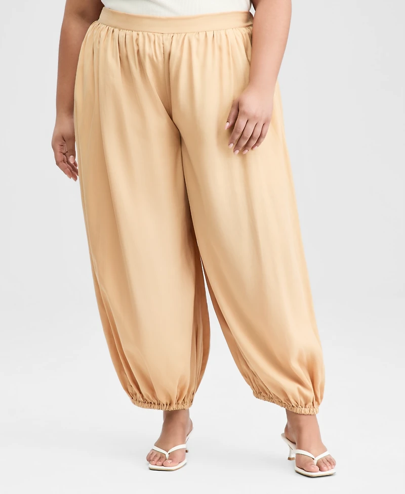 On 34th Trendy Plus Size Pull-On Elastic-Hem Balloon Pants, Macy's Exclusive