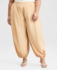 On 34th Trendy Plus Size Pull-On Elastic-Hem Balloon Pants, Macy's Exclusive